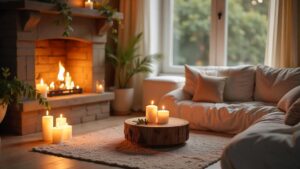 elas, incienso y cristales en un hogar preparado para un ritual de protección energética.